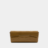 Soft Croco T-Clutch - TOTEME - Leather - Khaki