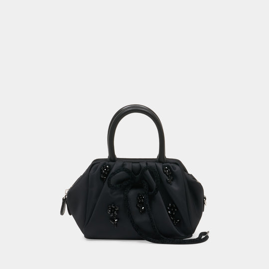 Mini Gathered Top Handle Bag W/ Emb - Simone Rocha - Synthetic - Black