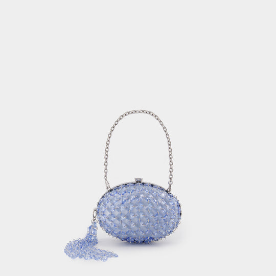 Oval Crystal Chain Clutch Bag - SELF PORTRAIT - Synthetic - Purple