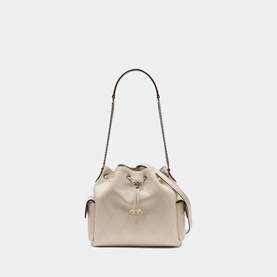 Charlie Shoulder Bag - Tory Burch - Leather - Beige