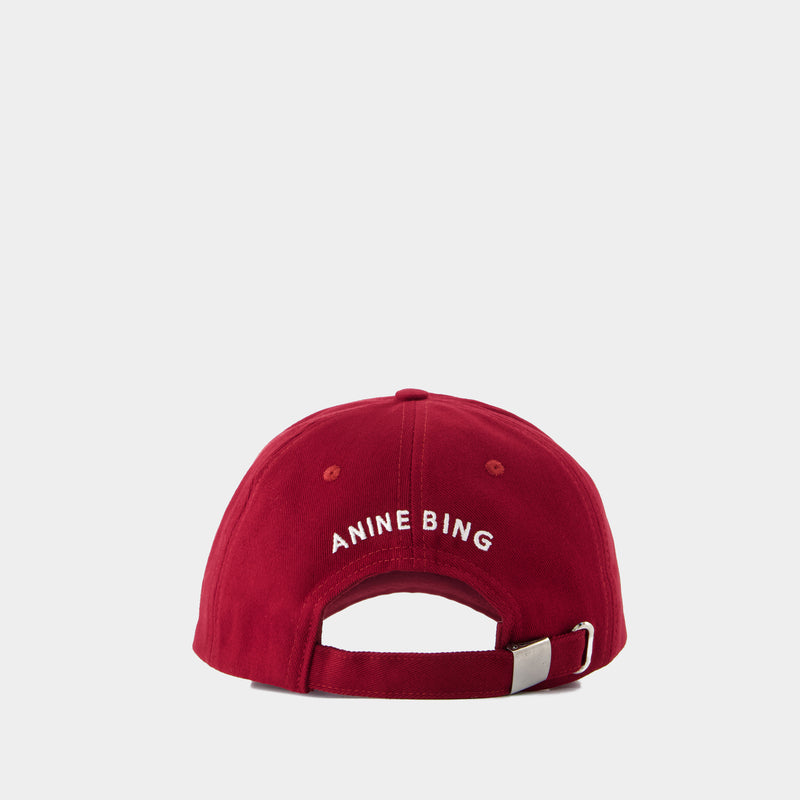 Jeremy Baseball Cap - ANINE BING - Cotton - Burgundy