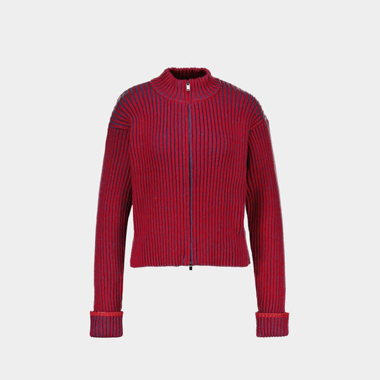 Sapa Knit W Zip Cardigan Knitwear - RAINS - Synthetic - Red