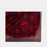 Ca Skull Scarf - Alexander McQueen - Silk - Burgundy