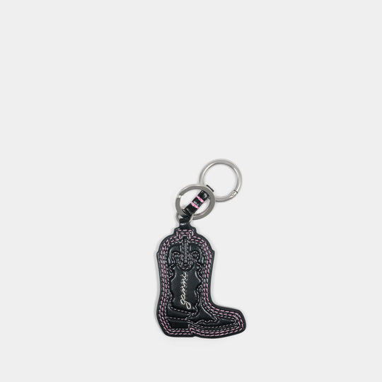 Western Boot Keyring - Ganni - Leather - Pink