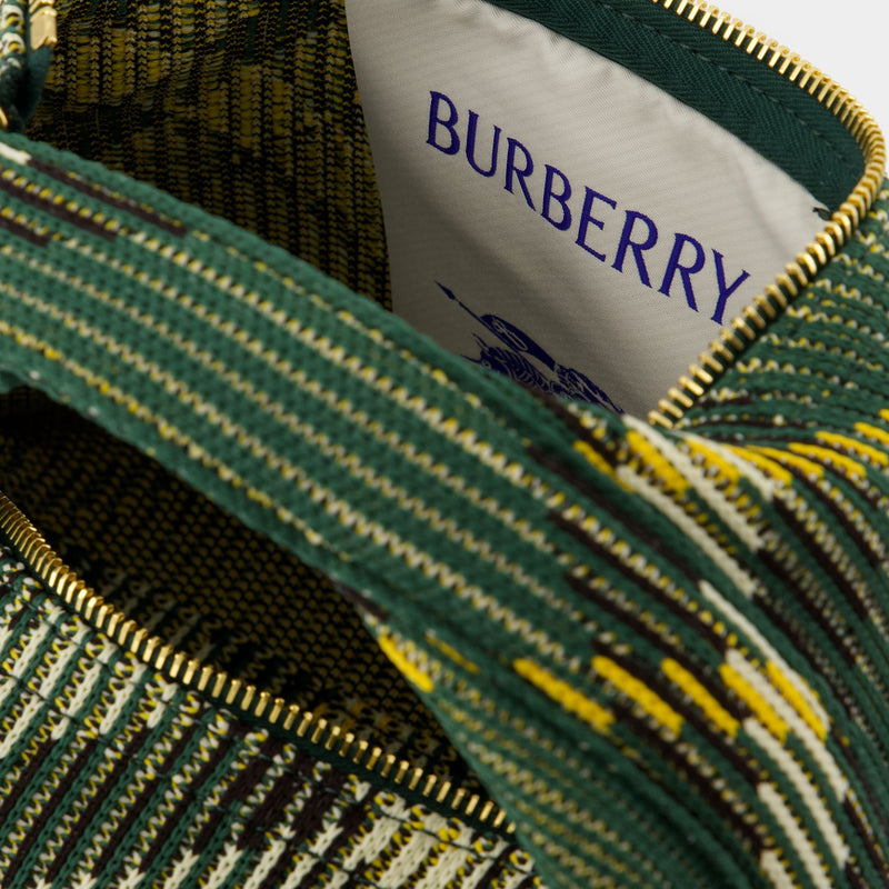 Burberry Peg 迷你绿色尼龙手提包