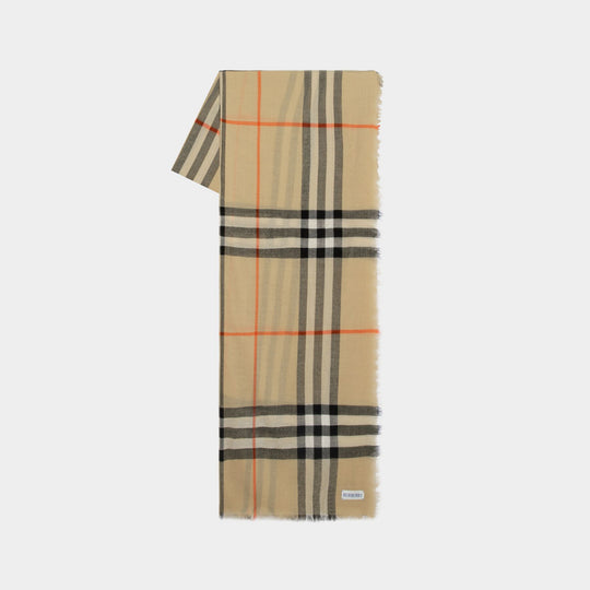 Burberry Check 米色羊毛围巾