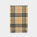 Giant Check Scarf - Burberry - Cashmere - Beige