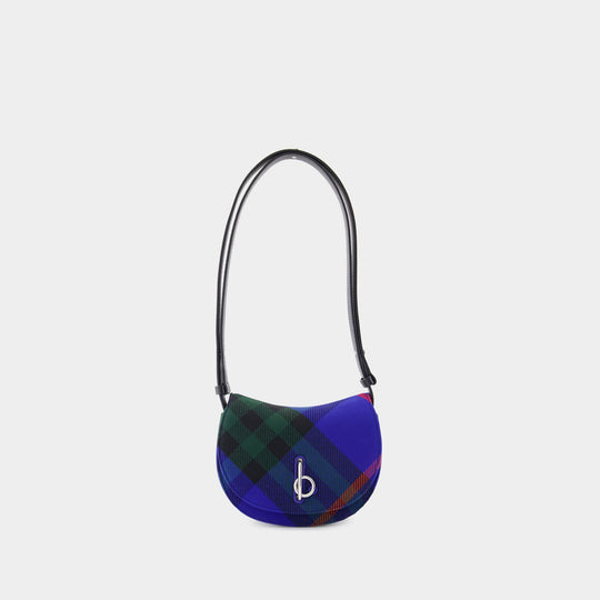 Rocking Horse蓝色格纹拼色斜挎包单肩包