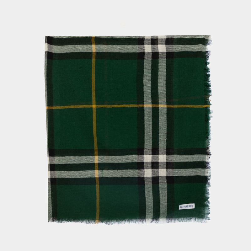 Giant Check Scarf - Burberry - Wool - Green