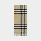 Burberry Giant Check 灰色羊绒围巾