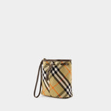 Burberry Drawstring Pouch B米色棉质单肩包