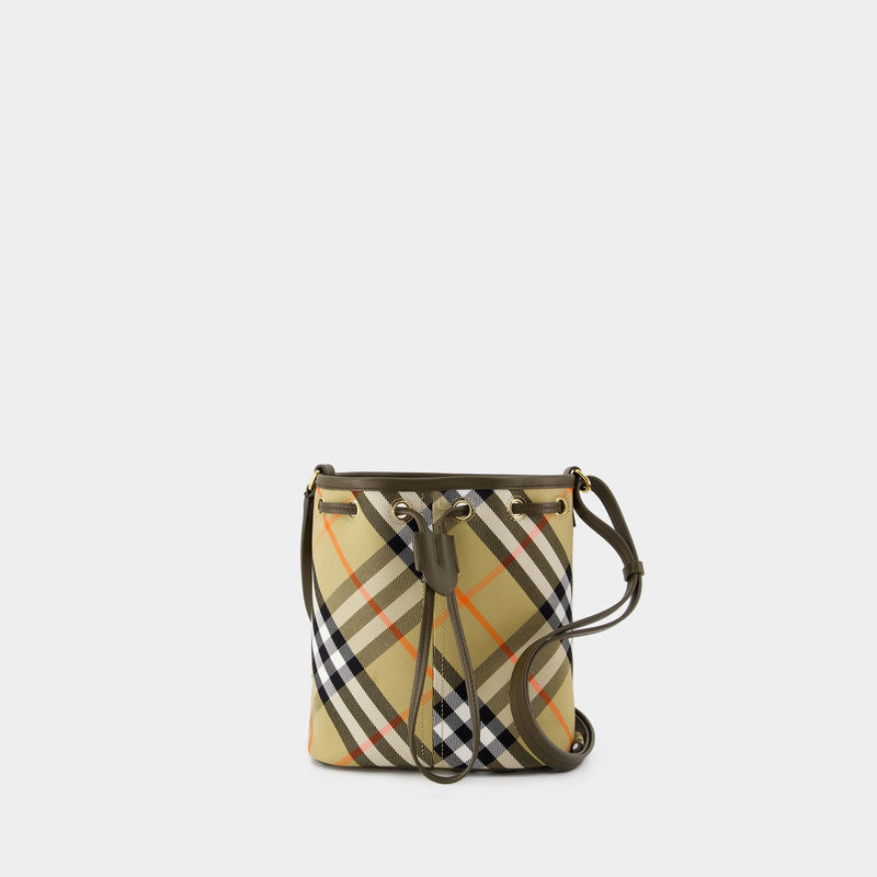 Mini Drawstring Purse - Burberry - Cotton - Beige