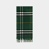 Burberry Giant Check 绿色羊绒围巾