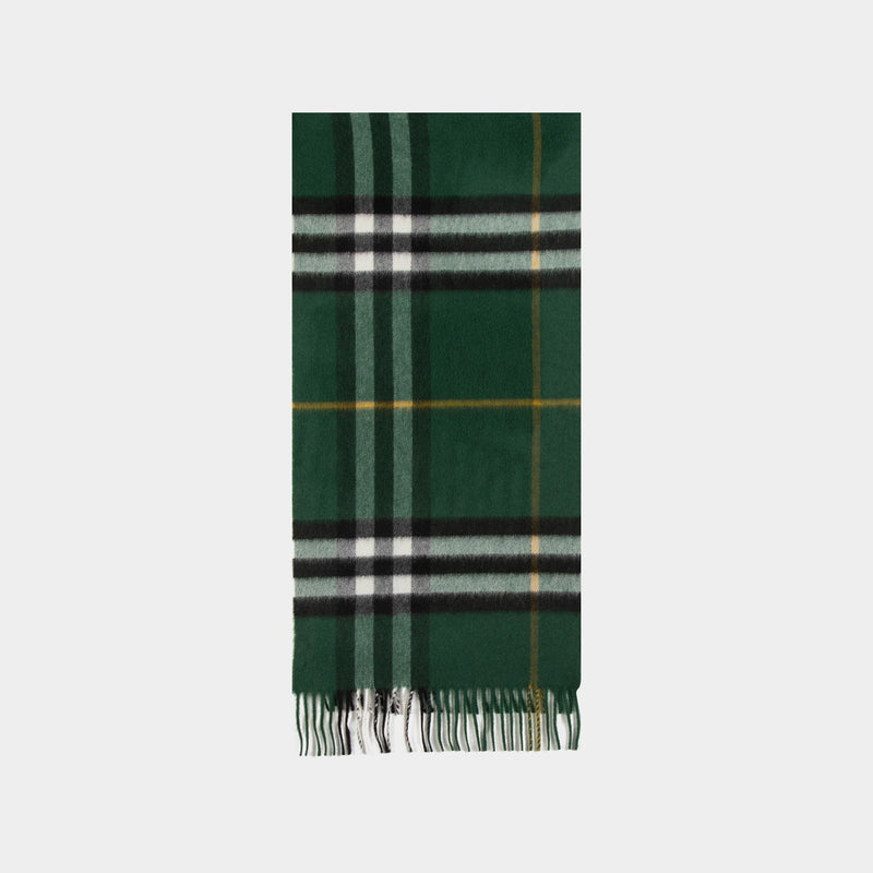 Burberry Giant Check 绿色羊绒围巾