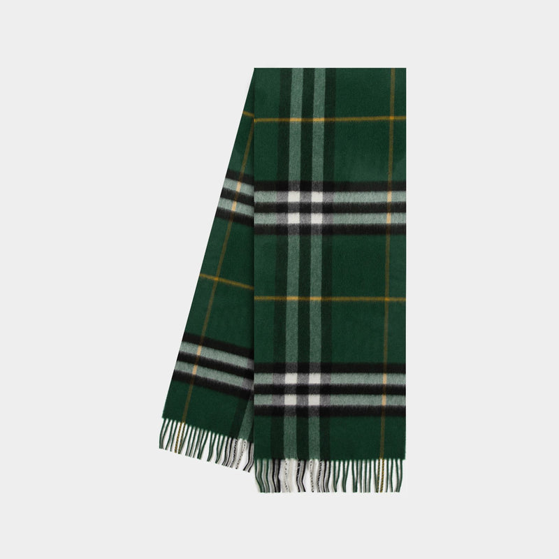 Burberry Giant Check 绿色羊绒围巾