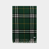 Burberry Giant Check 绿色羊绒围巾