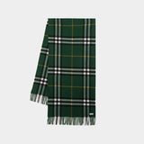 Burberry Giant Check 绿色羊绒围巾