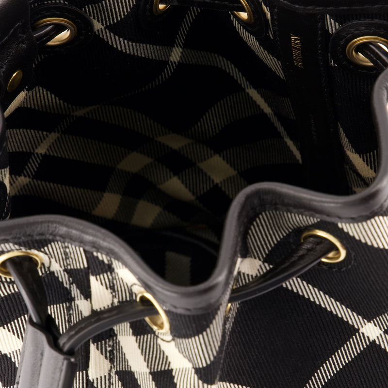 Burberry Drawstring Pouch B黑色棉质单肩包