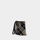 Burberry Drawstring Pouch B黑色棉质单肩包