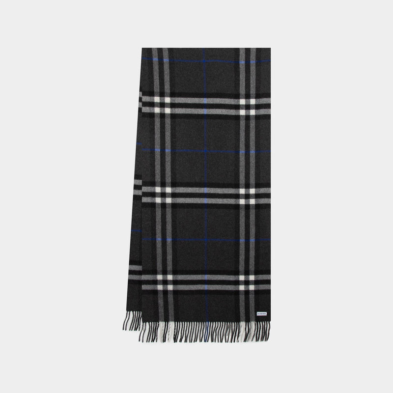 Burberry Giant Check 灰色羊绒围巾