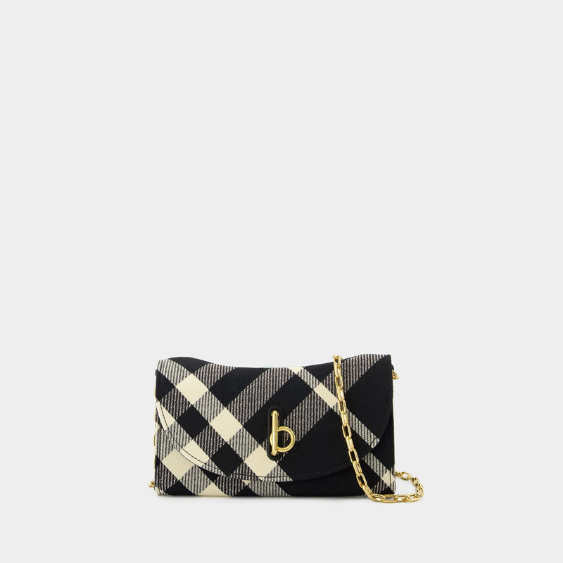 Burberry Rocking Horse黑色合成皮革 链条钱包