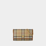 Hannah Wallet On Chain - Burberry - Synthetic Leather - Beige