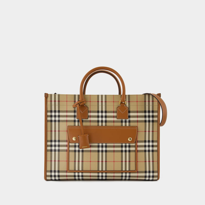 Medium Freya Shopper Bag - Burberry - Synthetic Leather - Brown