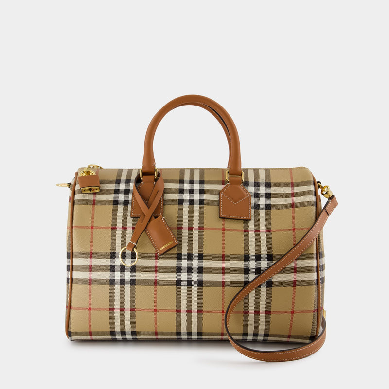 Medium Bowling Purse - Burberry - Synthetic Leather - Brown