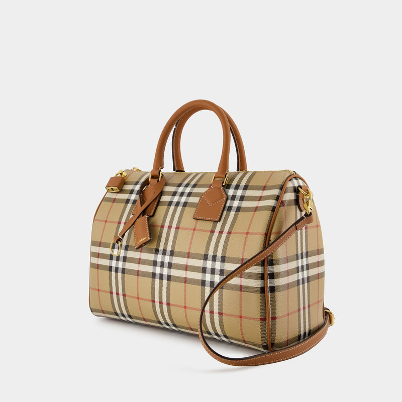 Medium Bowling Purse - Burberry - Synthetic Leather - Brown