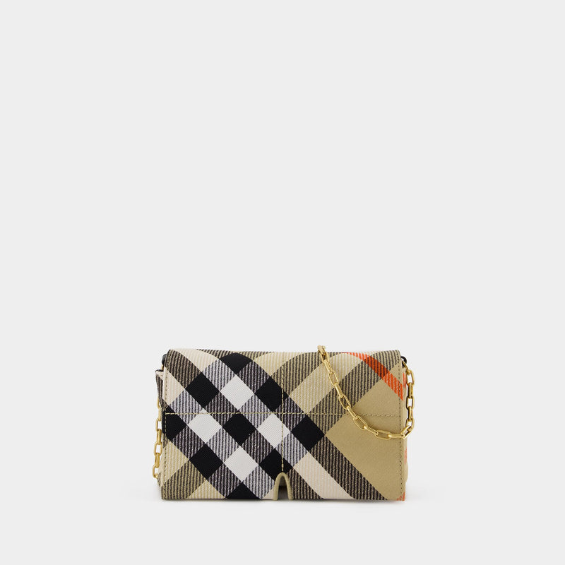 Snip Mini Wallet On Chain - Burberry - Synthetic - Beige