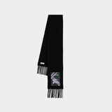 Solid Label Scarf - Burberry - Cashmere - Black