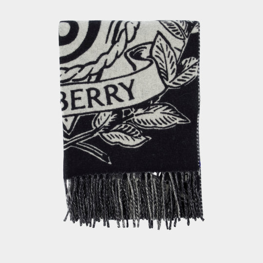 Mu Stormy Knight Check Scarf - Burberry - Cashmere - Black