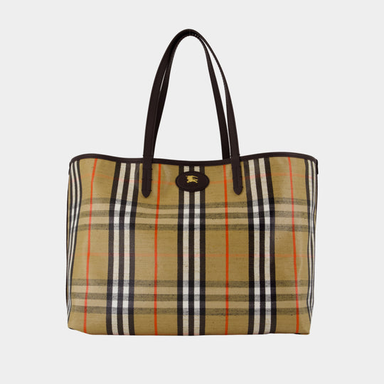 Ll Highlands Medium Shopper Bag - Burberry - Cotton - Beige
