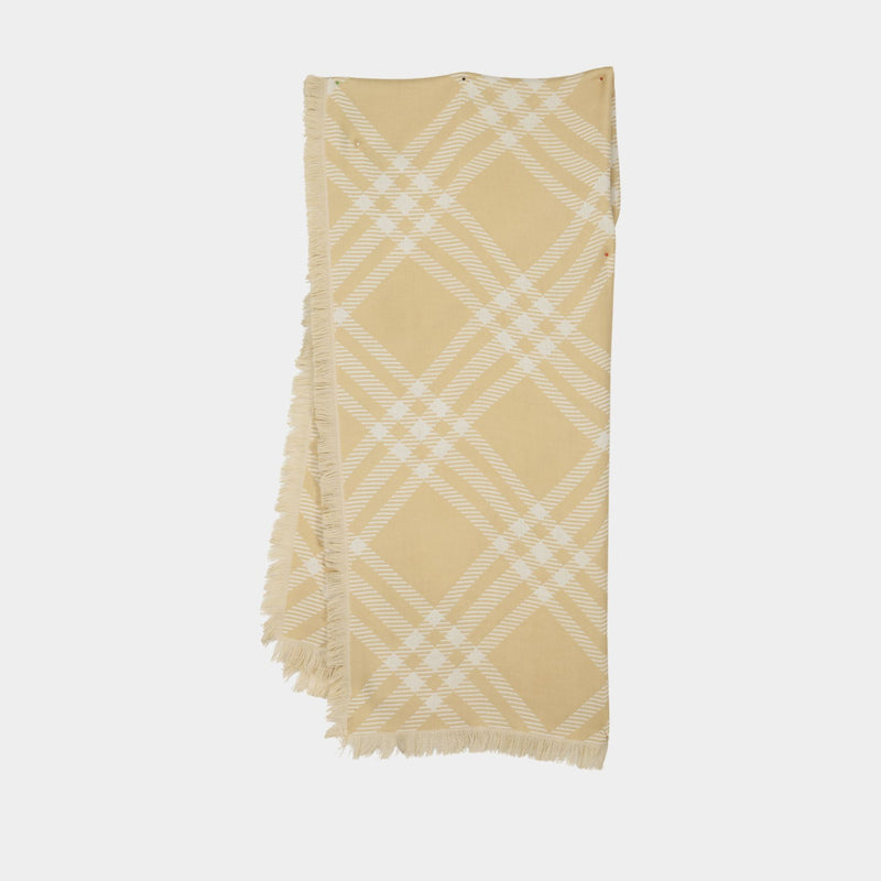 Tri Bar Scarf - Burberry - Wool - Beige