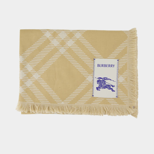 Tri Bar Scarf - Burberry - Wool - Beige