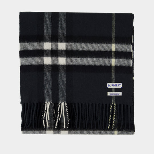 Giant Check Scarf - Burberry - Wool - Black