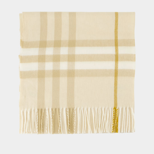 Giant Check Scarf - Burberry - Wool - Beige