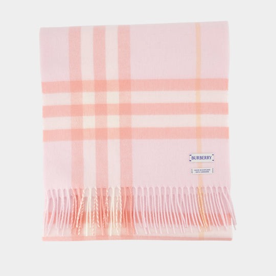 Giant Check Scarf - Burberry - Wool - Pink