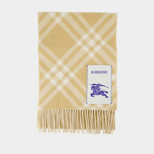 Mu Tbar Bias Check Scarf - Burberry - Cashmere - Beige
