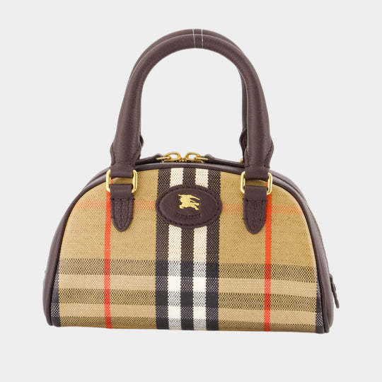 Ll Highlands Mini Bowling Purse - Burberry - Cotton - Beige