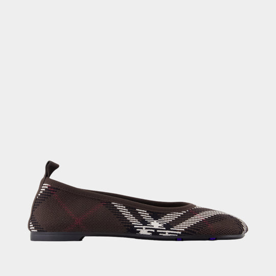 Knit Baby Ballerinas - Burberry - Nylon - Brown