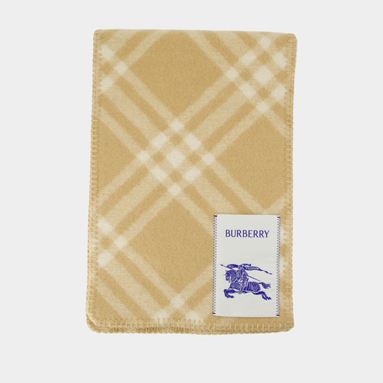 Mu Tri Bar Check Scarf - Burberry - Wool - Yellow
