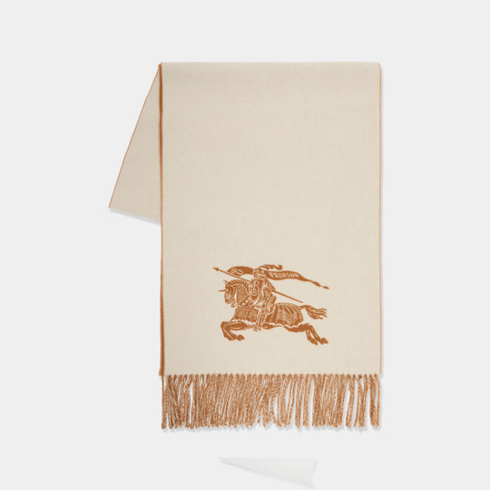 Mu Knight Scarf - Burberry - Cashmere - White