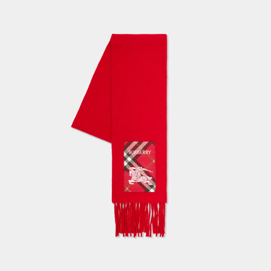 Mu Solid Scarf - Burberry - Wool - Red