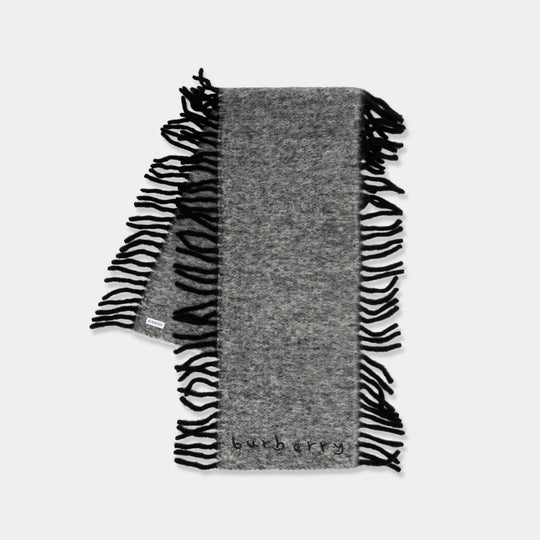 Mu Happy Scarf - Burberry - Wool - Black