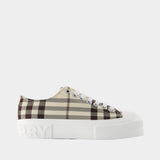 Lf Trn Jack L Check Sneakers - Burberry - Synthetic - Beige