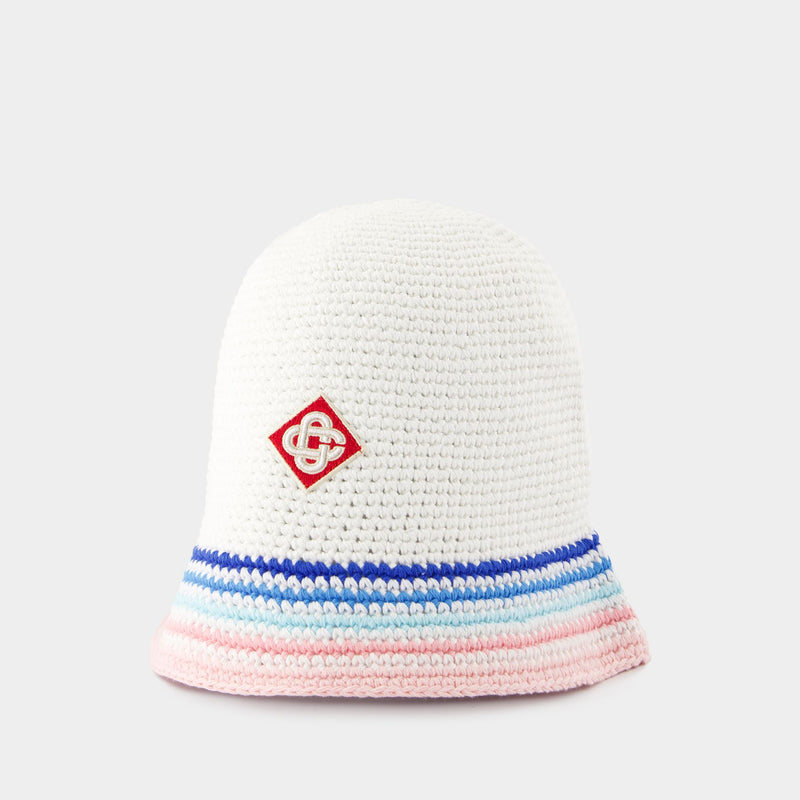 Striped Beanie - Casablanca - Cotton - White