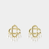 Pearl Earrings - Casablanca - Gold - White