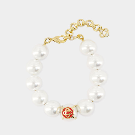 Pearl白色金属珍珠手链