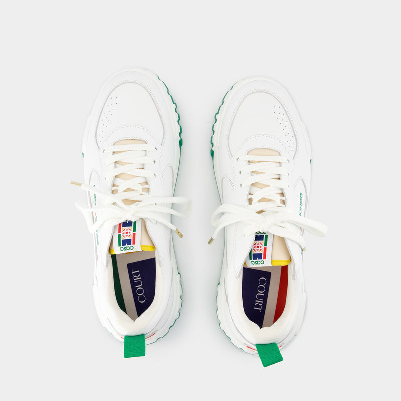 Court Sneakers - Casablanca - Leather - White/Green